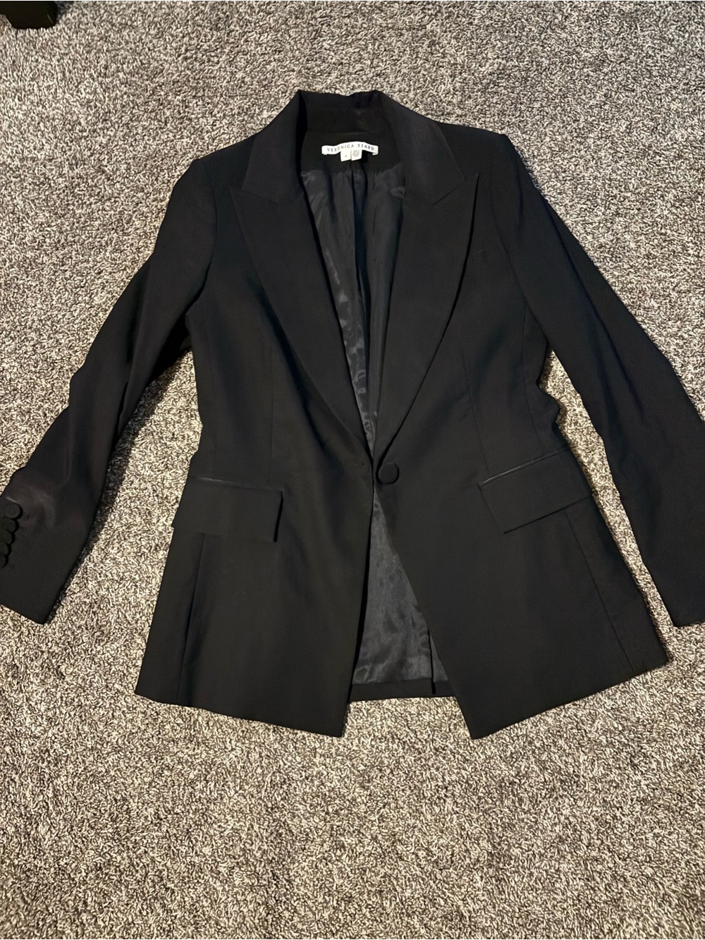Veronica Beard Dicky Black Single-Button Longline Blazer - Picture 4 of 5